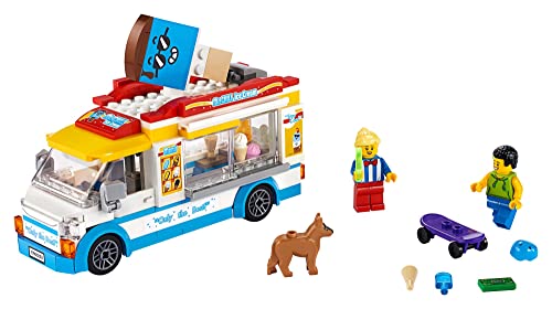 LEGO City Ice Cream Truck Van 60253 Building Toy Set with Skater Minifigures and Dog Figure D48470