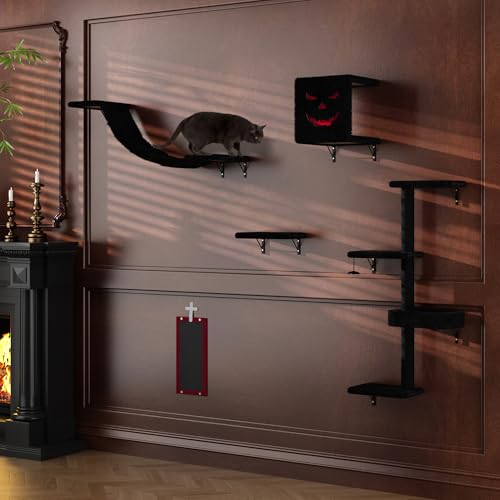 COZIWOW Wall Mounted Cat Shelves and Perches, Set of 5 (Grey) Y44261