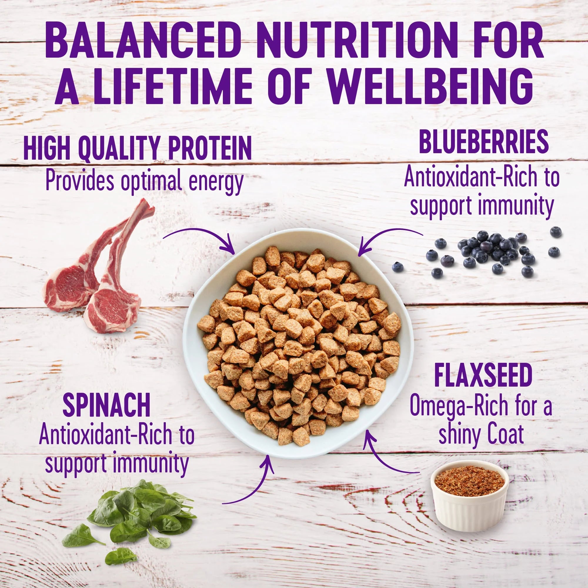 Wellness Complete Health Natural Dry Dog Food, Lamb & Barley, 30 lb Y672403
