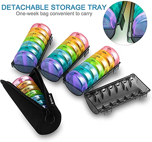 Yaklim Monthly Pill Organizer 2 Times A Day XL 28 Day Pill Box C181