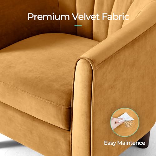 LINSY Accent Chair with Ottoman, Velvet, Olive Green C653