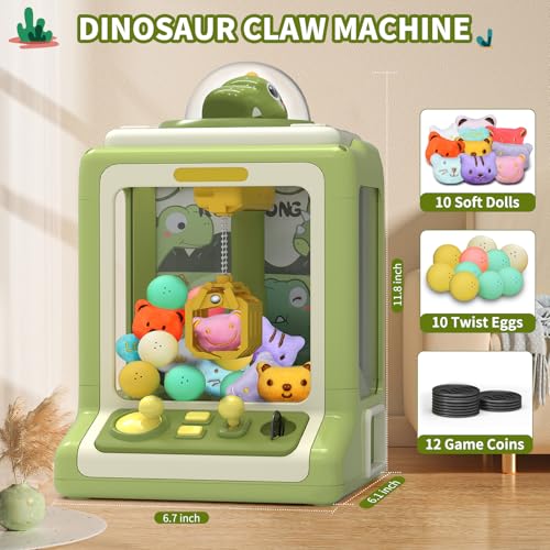 Dinosaur Claw Machine for Kids Ages 3+, Mini Arcade Game Toy with Music G9671