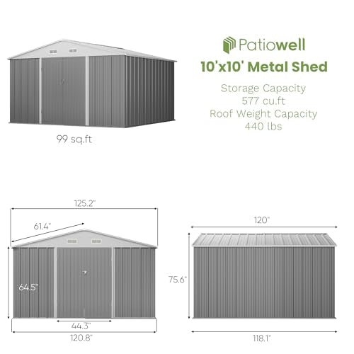 Patiowell 3 x 3 FT Outdoor Storage Shed with Sloping Roof, Grey F27529