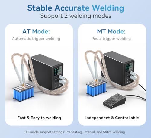 14.6 KW Capacitor Battery Spot Welder 2-in-1 Automatic & Foot Pedal for 18650/LiFePO4 Battery Pack Building G399304
