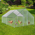13x10x6.5 FT Metal Chicken Coop Walk in Chicken Run Cage for Chickens, Rabbits House, Duck House, Chicken Runs Poultry Cage for Yard with Waterproof Cover
