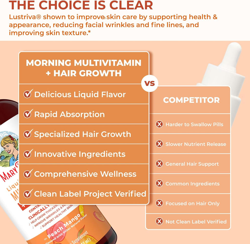 MaryRuth’s Nighttime Multimineral & Multivitamin Liquid with Hair Growth, Sugar-Free, Vegan J73444