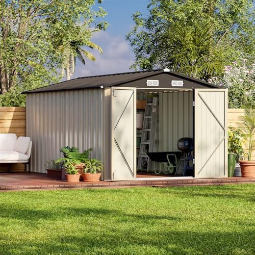Patiowell 5x3 FT Outdoor Storage Shed with Sloping Roof and Lockable Door, Brown L4971