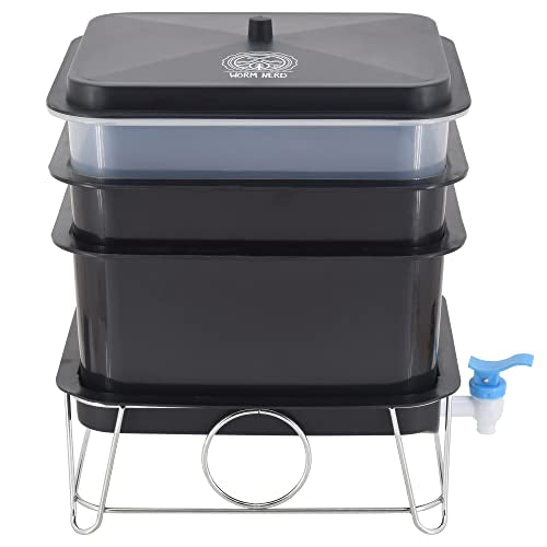 WN54 4-Tray Worm Composting Bin Kit with Coco Coir Brick O255