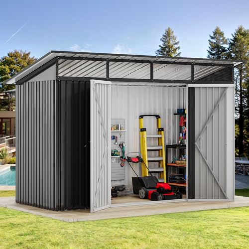 DWVO 6x4ft Metal Storage Shed for Outdoors, Dark Gray T6985