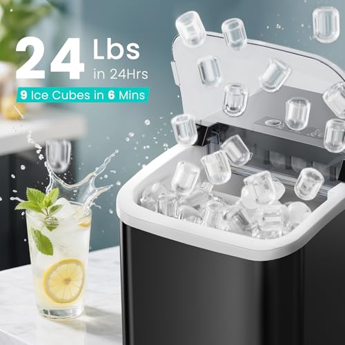OLIXIS Nugget Ice Maker Machine, Countertop Portable with Basket and Scoop, White W12772