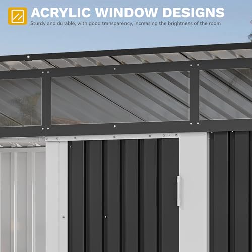 DWVO 6x4ft Metal Storage Shed for Outdoors, Dark Gray T6985