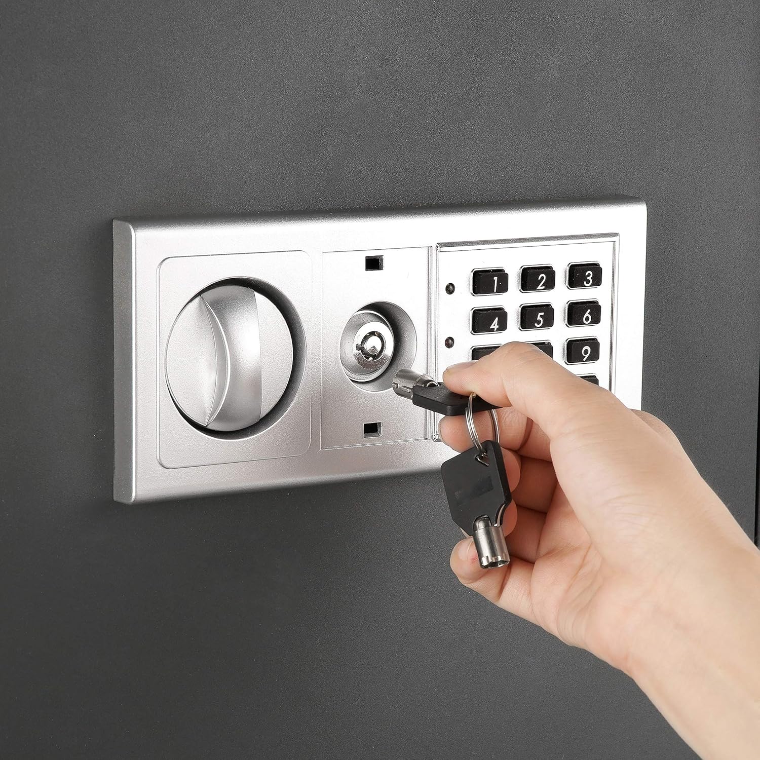 STALWART Electronic Flat Wall Safe Box with Digital Keypad, Dark Gray L800