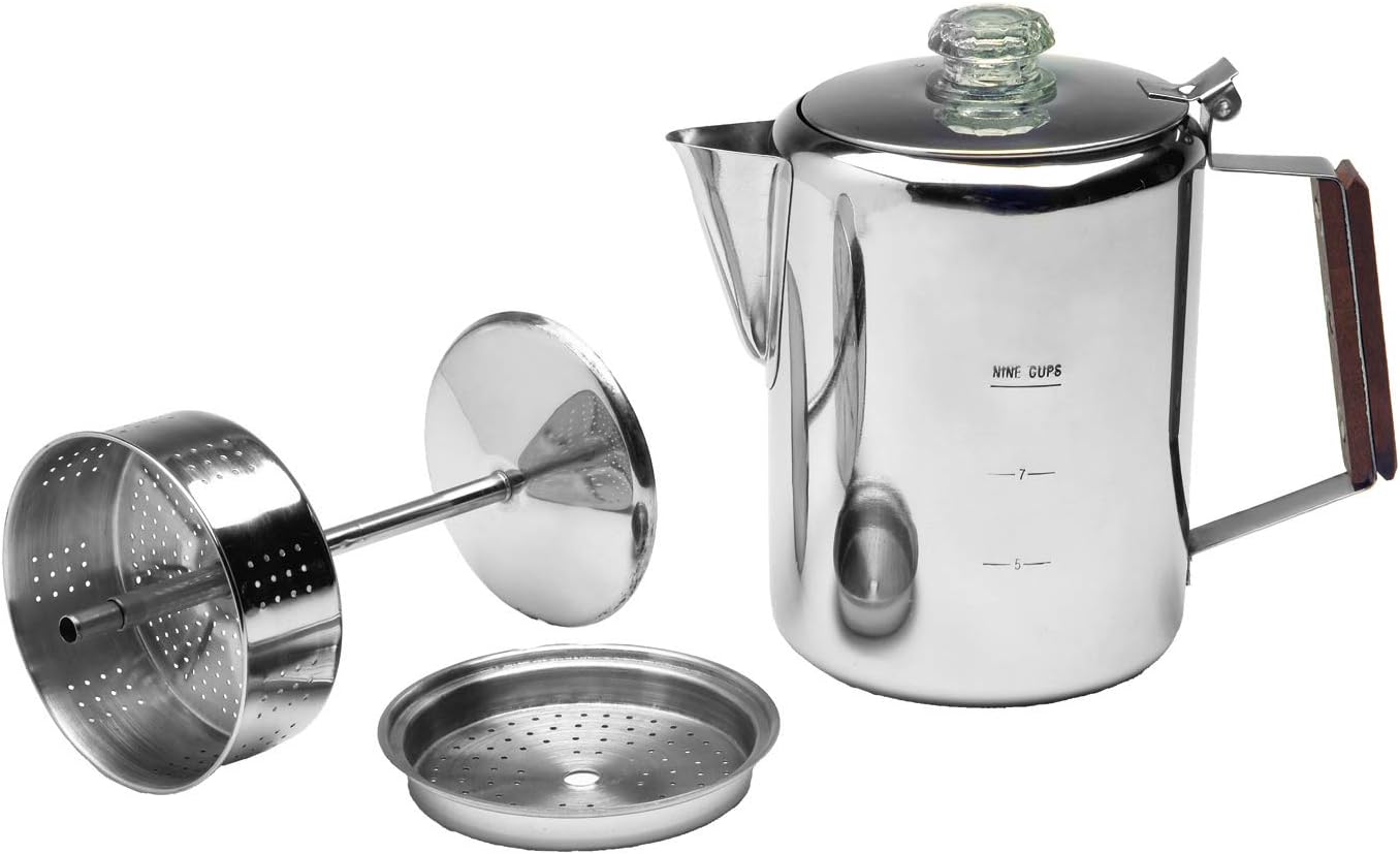 Texsport 9 Cup Stainless Steel Percolator Coffee Maker K999