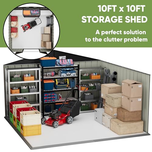 Patiowell 3 x 3 FT Outdoor Storage Shed with Sloping Roof, Grey F27529