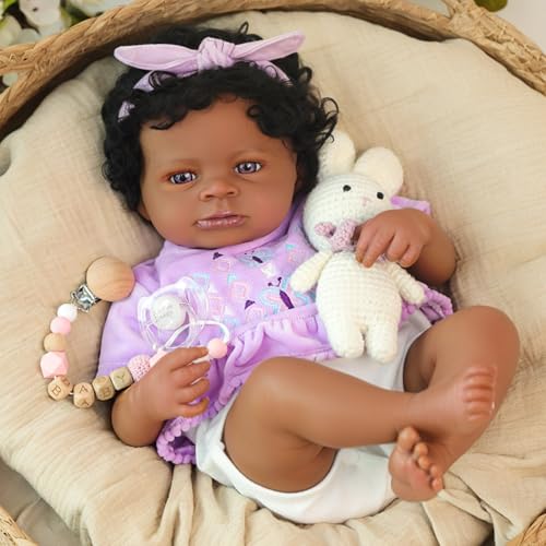 WOOROY Realistic Reborn Baby Doll Black Boy, 20 Inch African American Newborn T283379