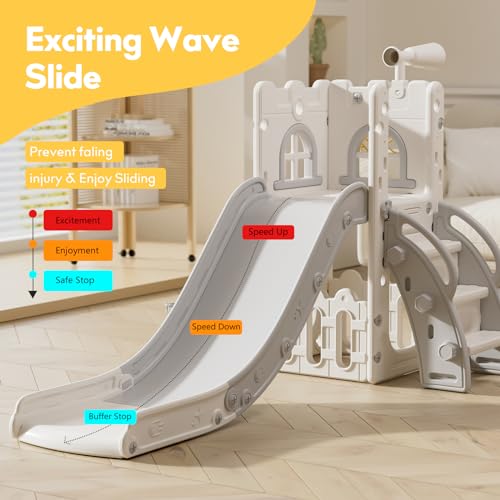 Toddler Slide Playset with Non-Slip Steps for Boys and Girls 1-3 Years Blue Yellow A8647