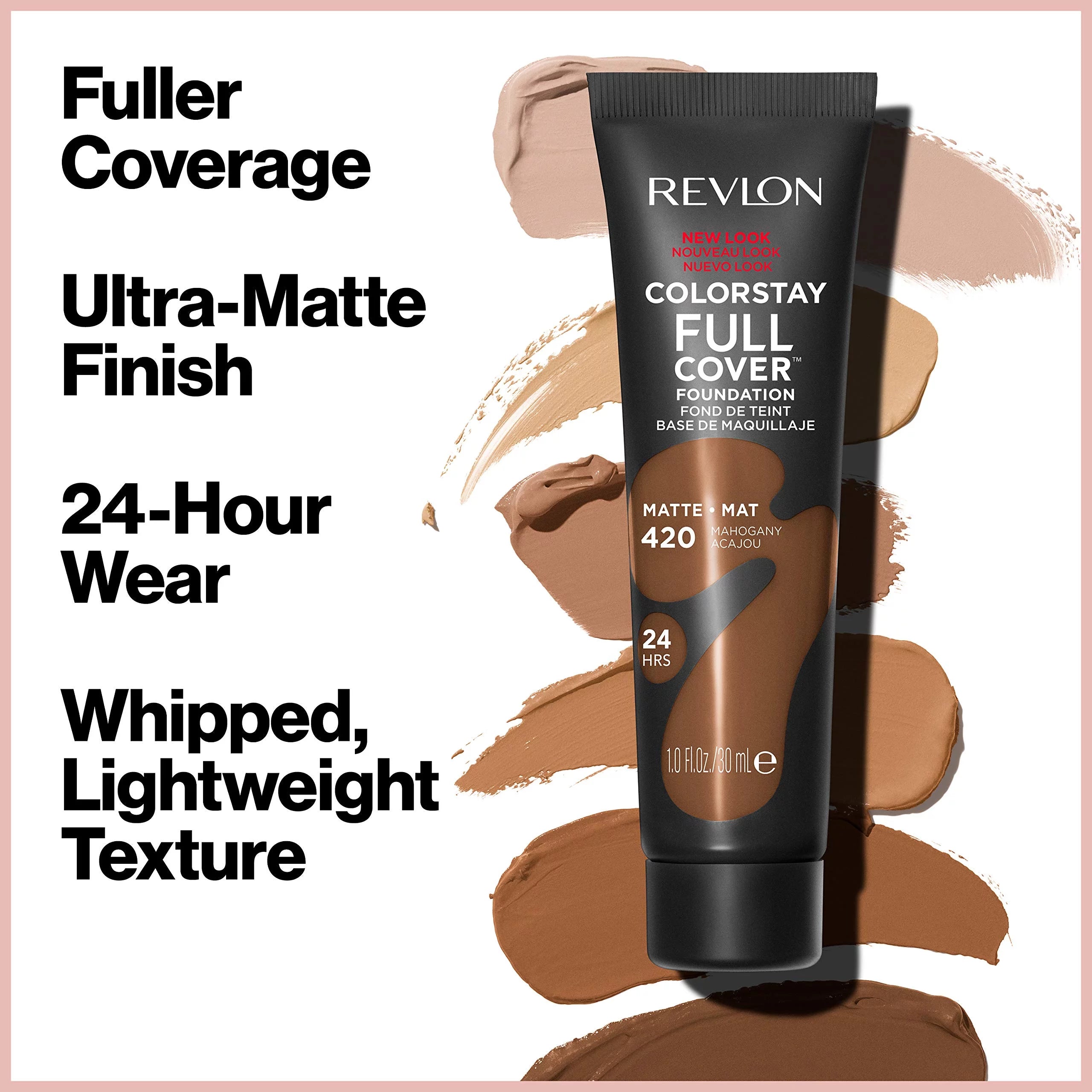 Revlon ColorStay Full Cover Matte Foundation 330 Natural Tan, 1 Fl Oz (Pack of 10) Y5635
