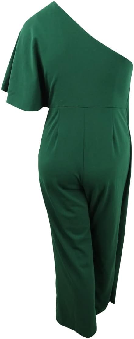 Adrianna Papell Women's Petite Draped One-Shoulder Jumpsuit X183585