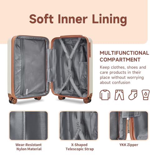 imiomo Luggage Sets 4 Piece Expandable Hardside Suitcase with Spinner Wheels TSA Lock Z60916