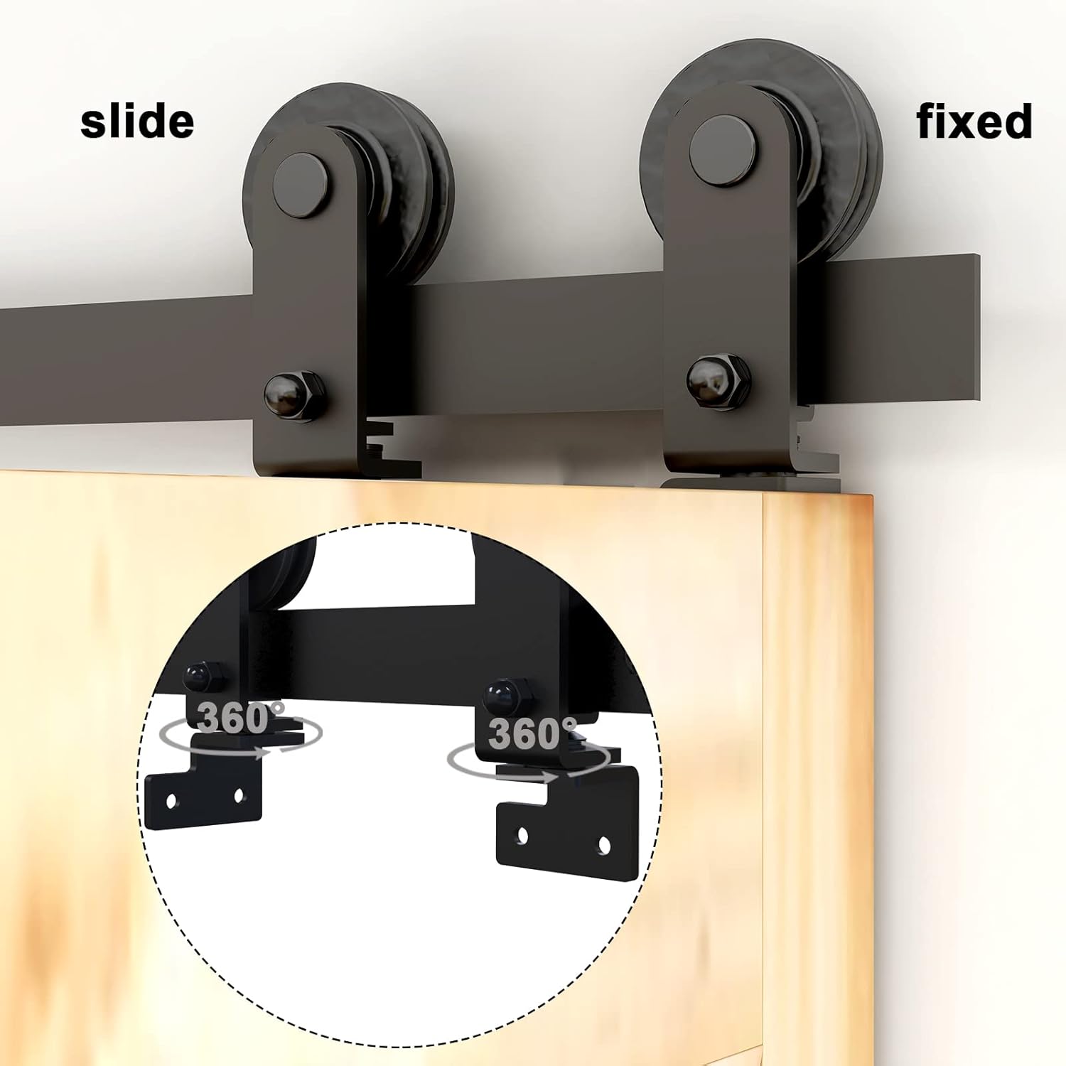 Bi-Folding Sliding Barn Door Hardware Kit Heavy Duty for 2 Doors J841248