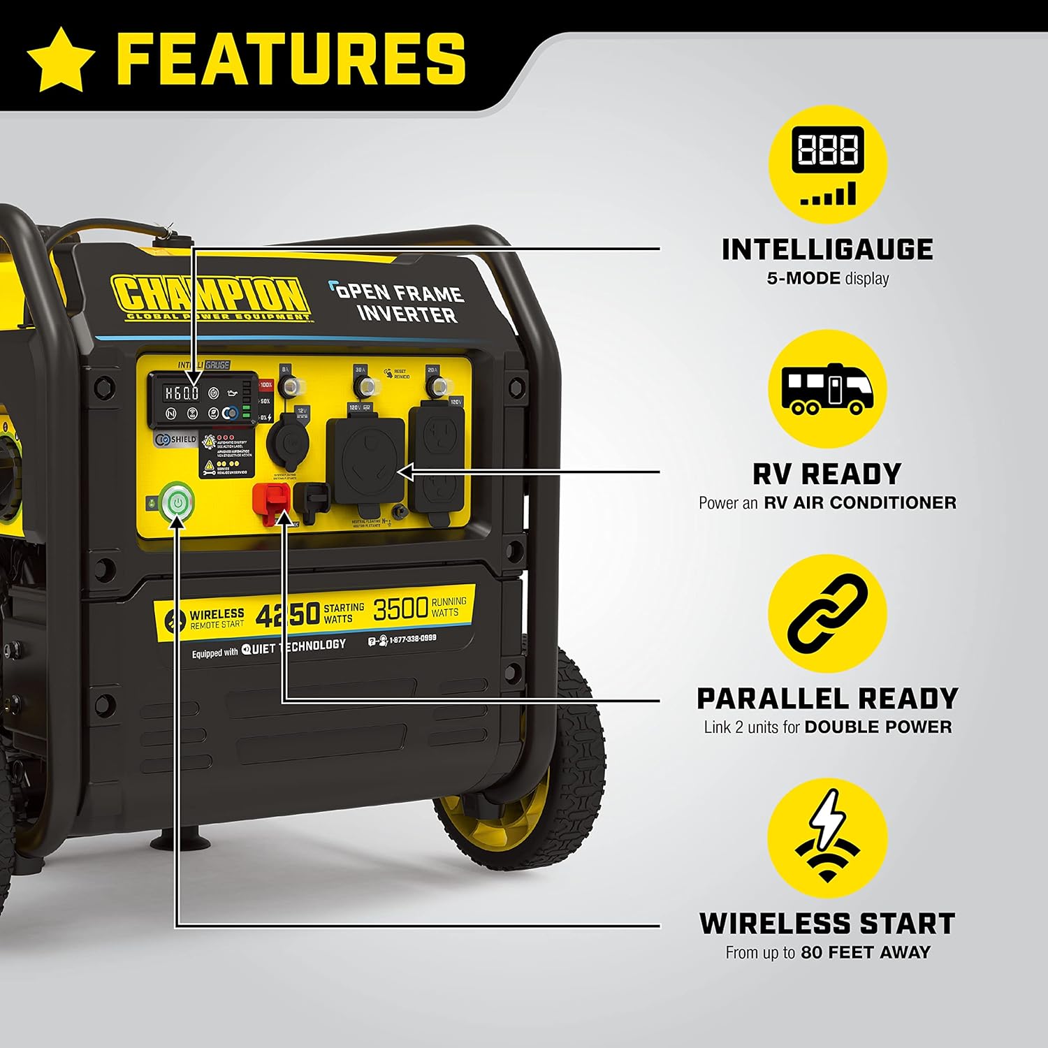 Champion Power Equipment 4250-Watt Wireless Remote Start Inverter Generator M30081