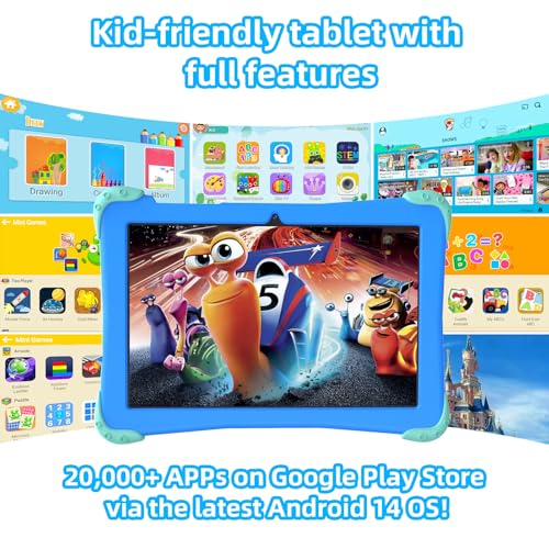 Kids Tablet 10 inch Android 14 with Parental Controls, 8+64GB Y7481