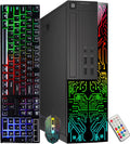 Dell OptiPlex Desktop Customized RGB Lights Computer, Intel i5 Quad-Core Processor 3.20GHz, 8GB RAM, 256GB SSD, DisplayPort, Wi-Fi, Windows 10 - (Renewed)