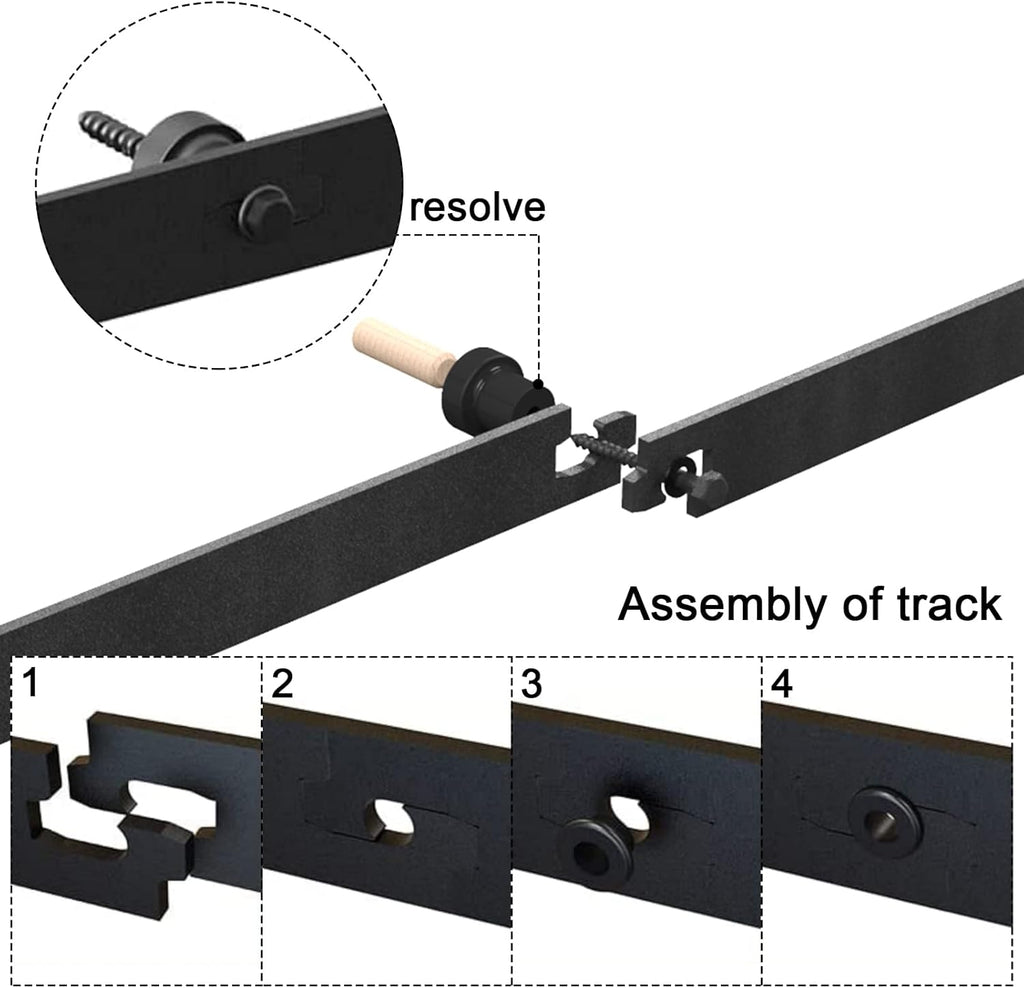 Bi-Folding Sliding Barn Door Hardware Kit Heavy Duty for 2 Doors J841248