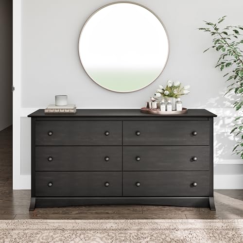 Prepac Rustic Ridge Farmhouse 6-Drawer Double Dresser, Brown X6434