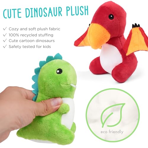 BenBen Dinosaur Stuffed Animals 5 Pack Plush Dolls with Egg Bag Toy Set N8865
