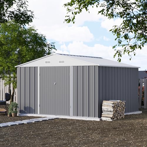 Patiowell 3 x 3 FT Outdoor Storage Shed with Sloping Roof, Grey F27529