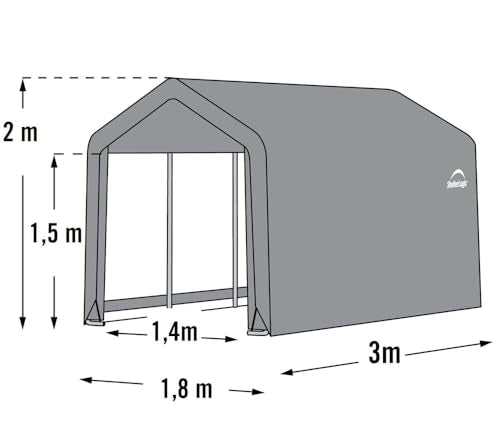 ShelterLogic 10 x 10 Shed-in-a-Box All Season Steel Round Roof Outdoor Storage Shed with Waterproof Cover, Grey S288