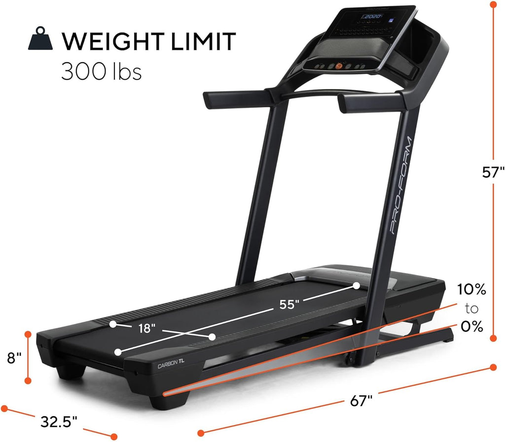 ProForm Carbon TL Treadmill with 5" Display and SpaceSaver Design U40865