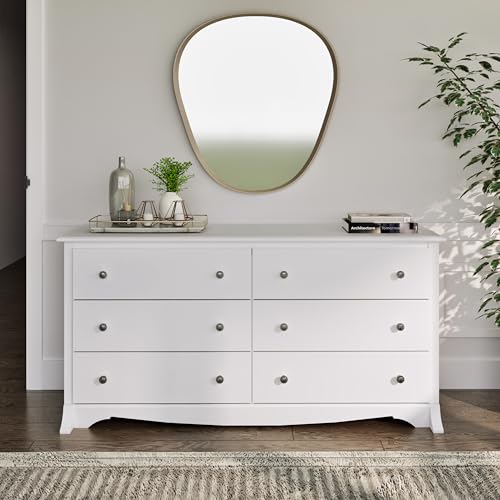 Prepac Rustic Ridge Farmhouse 6-Drawer Double Dresser, Brown X6434
