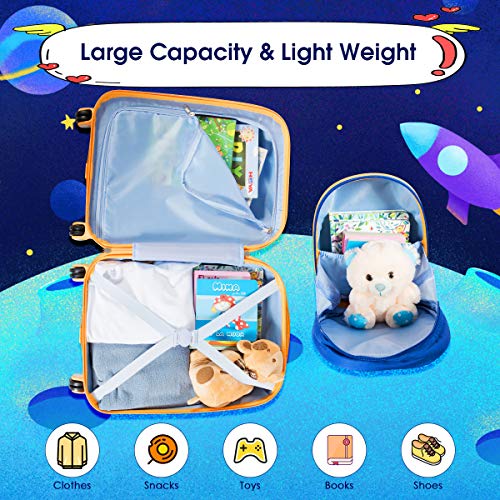 GYMAX 2Pc Kids Luggage Set with 4 Spinner Wheels I70757