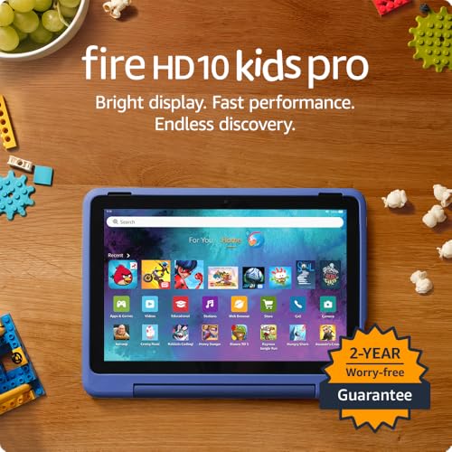 Amazon Fire HD 10 Kids Pro tablet- 2023, ages 6-12 | Bright 10.1" HD screen | Slim case for older kids, ad-free content, parental controls, 13-hr battery, 32 GB, Nebula