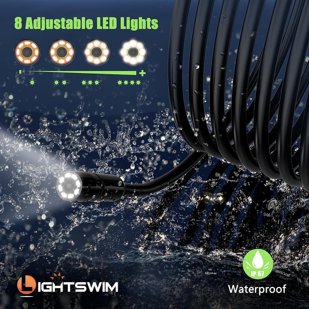 Industrial Endoscope Inspection Camera 4.3" IPS Borescope with 16.5FT Semi-Rigid Cable Q459956