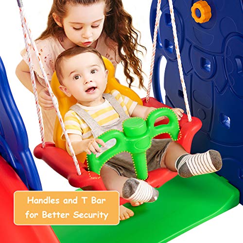 Costzon Toddler 3-in-1 Climber Playset with Basketball Hoop M76322
