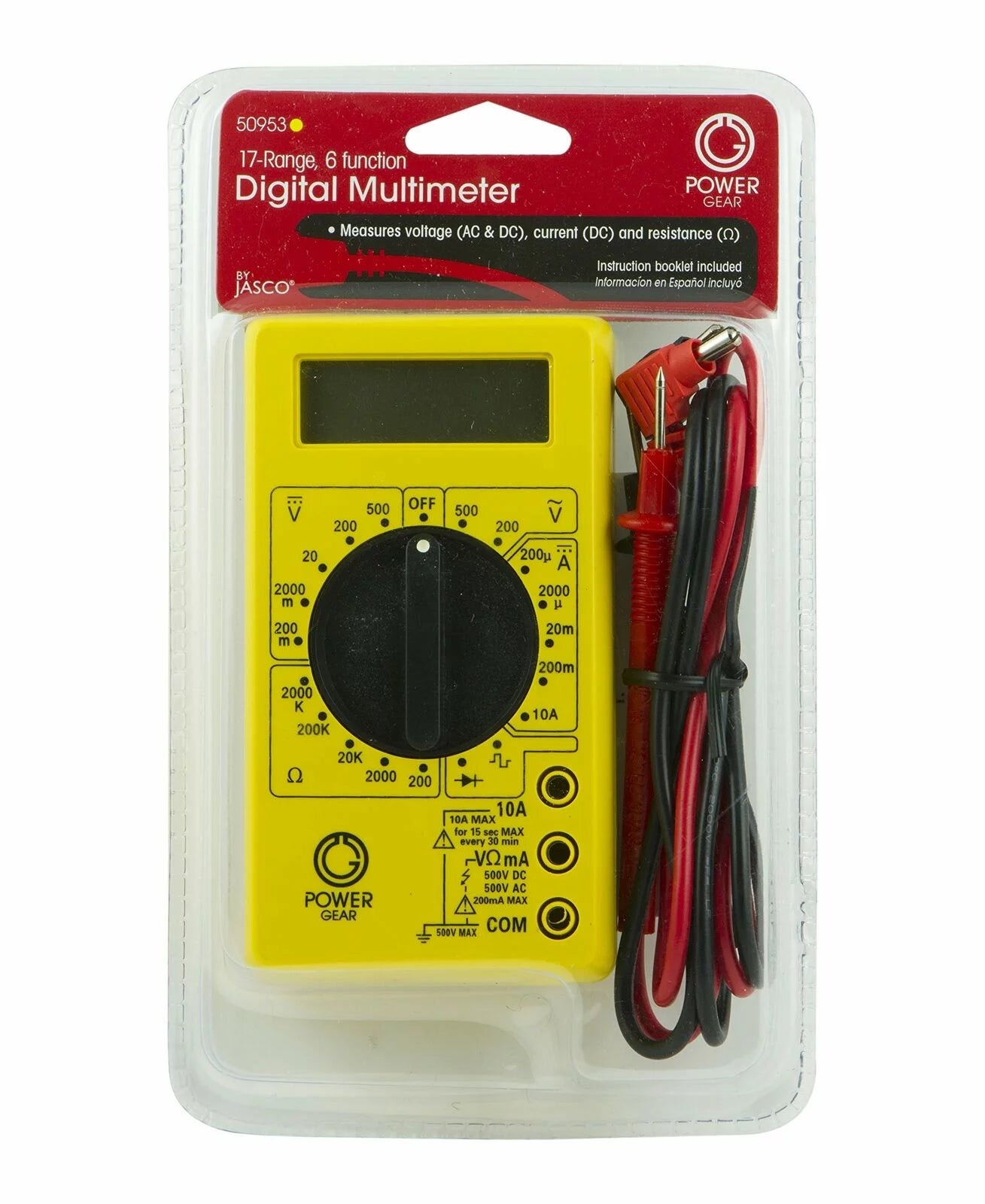 Power Gear Digital Multimeter 17 Range 6-Function Yellow I384004