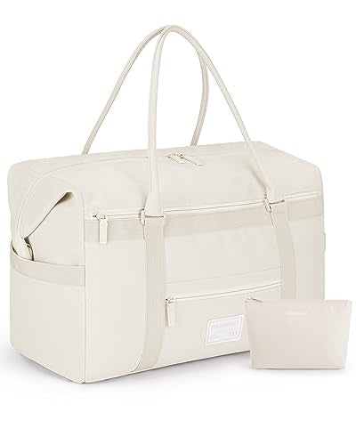 BAGSMART Travel Duffle Bag for Women, Multi Pockets Carry On Weekender Overnight Bag, Large Travel Tote Bag for Personal Items, Pink