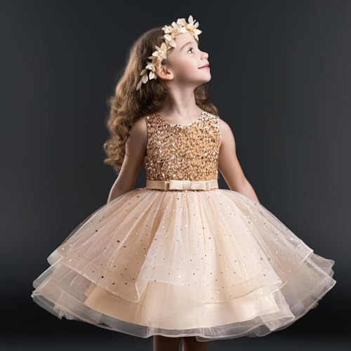 TTYAOVO Flower Girl Dress Princess Birthday Party Wedding Gown P339