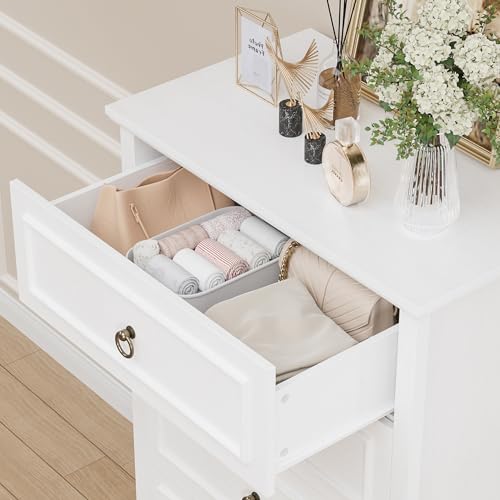 HOSTACK 6 Drawer Dresser for Bedroom, Tall Modern Farmhouse Chest, Dark Brown H747285