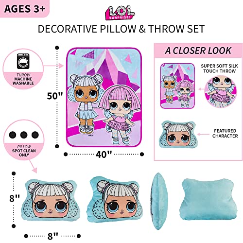Franco Squishmallows Super Soft Plush Decorative Pillow and Throw Set, 40 x 50 in A14946