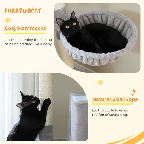 45-Inch Cat Tree with 2 Condos, Scratching Posts and Hammock F616