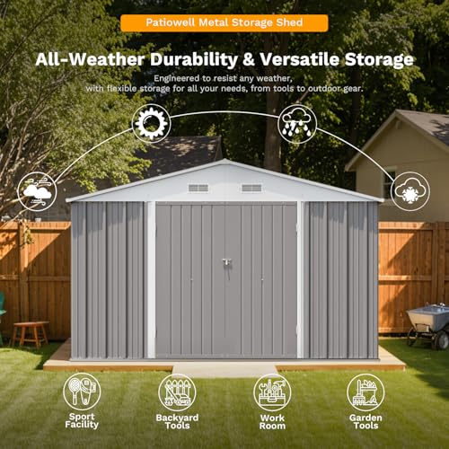 Patiowell 5x3 FT Outdoor Storage Shed with Sloping Roof and Lockable Door, Brown L4971