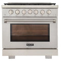 Kucht Professional 36" Stainless Steel Propane Gas Range with Oven in Silver