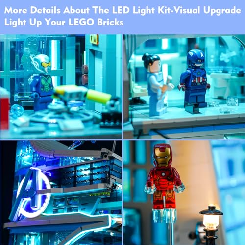 LED Light Kit for Lego Avengers Tower 76269, DIY Lighting Set Accessories P803