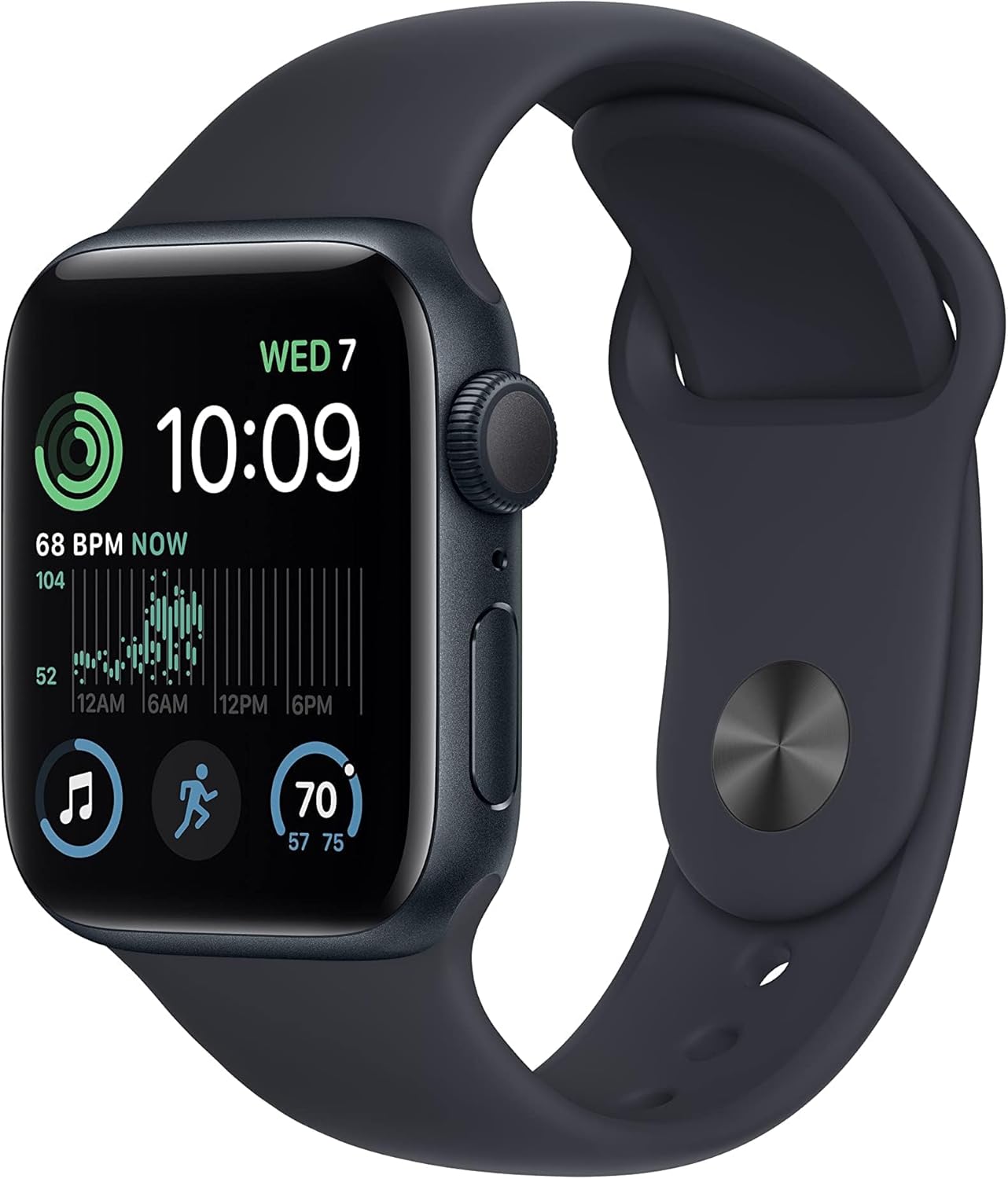 Apple Watch SE (2nd Gen) GPS 40mm Midnight Aluminum Case with Sport Band (Renewed) K4530