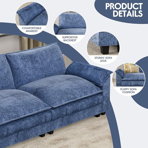 Homall 119" Modular Sectional Sofa with Reversible Ottoman, Light Grey V97154