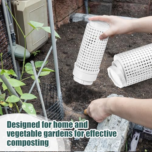 Blosssound 4 Pcs Inground Worm Composter for Raised Garden Beds Z670